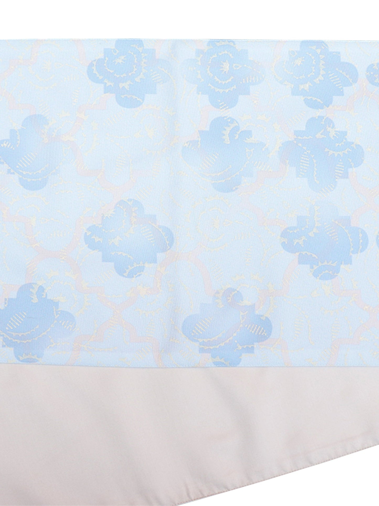 Table Runner Poly Canvas Geometric Jhali Pattern Blue - 12" X 84"