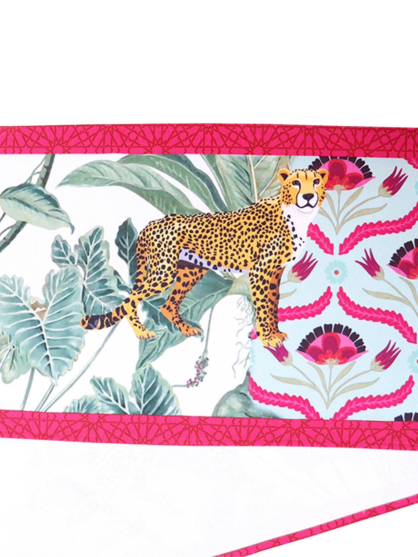 Table Runner Poly Canvas Digital Animal Print Multi - 12" X 84"