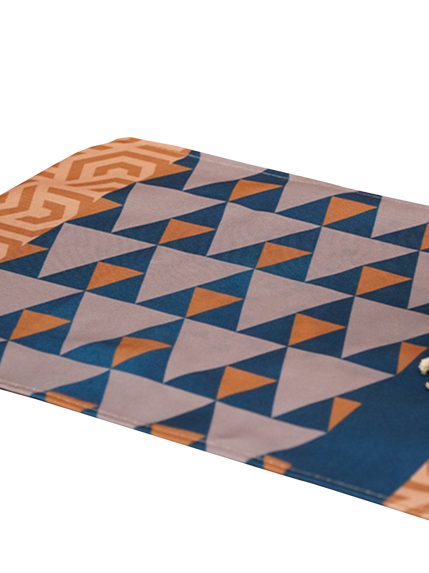 Table Runner Poly Canvas Geometric Print Multi - 12" X 84"