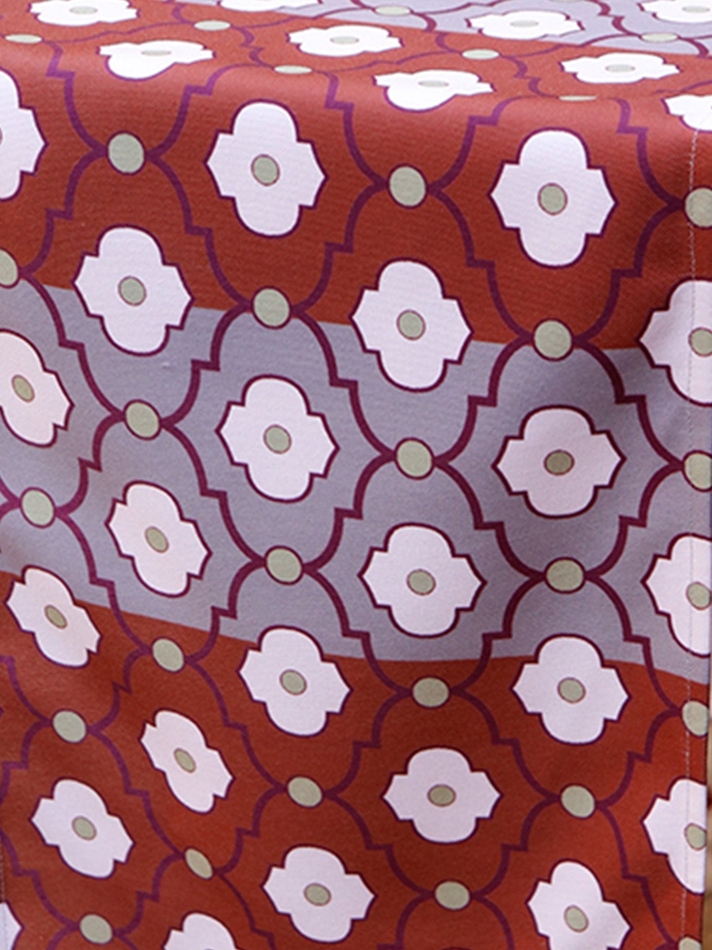 Table Runner Poly Canvas Moroccan Ogee Pattern Multi - 12" X 84"