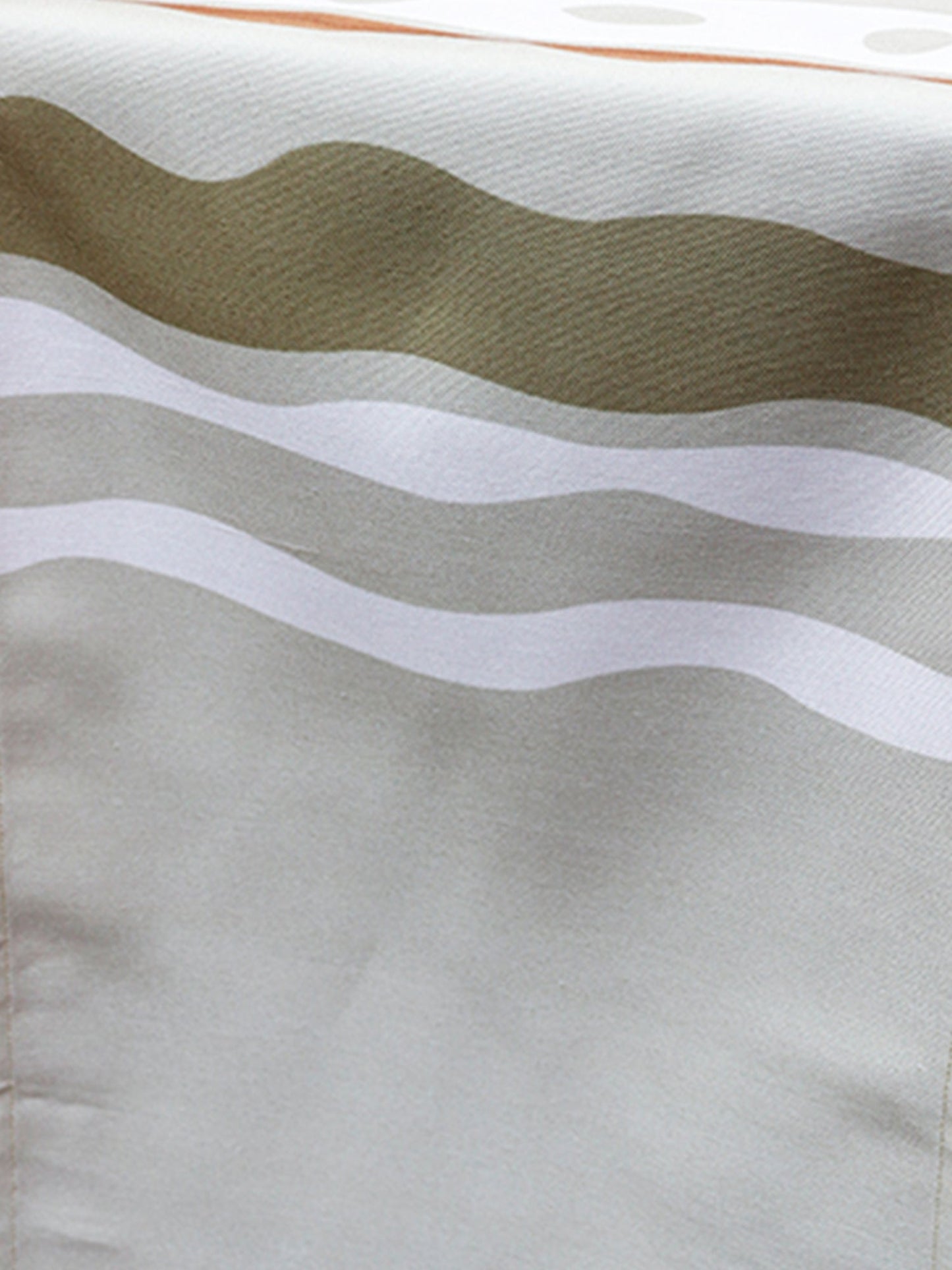 Table Runner Poly Canvas Abstract Striped Beige And Brown - 12" X 84"