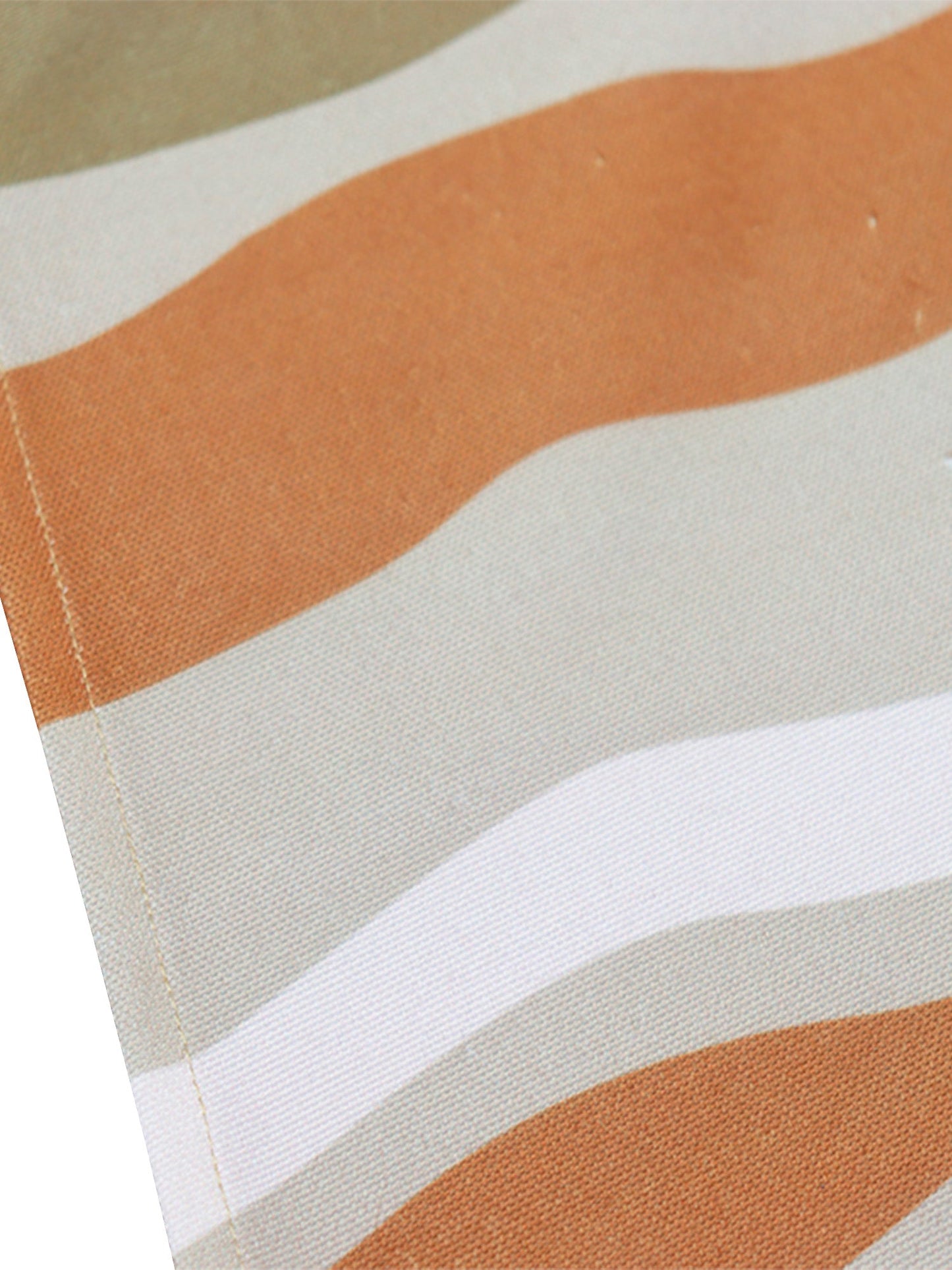 Table Runner Poly Canvas Abstract Striped Beige And Brown - 12" X 84"