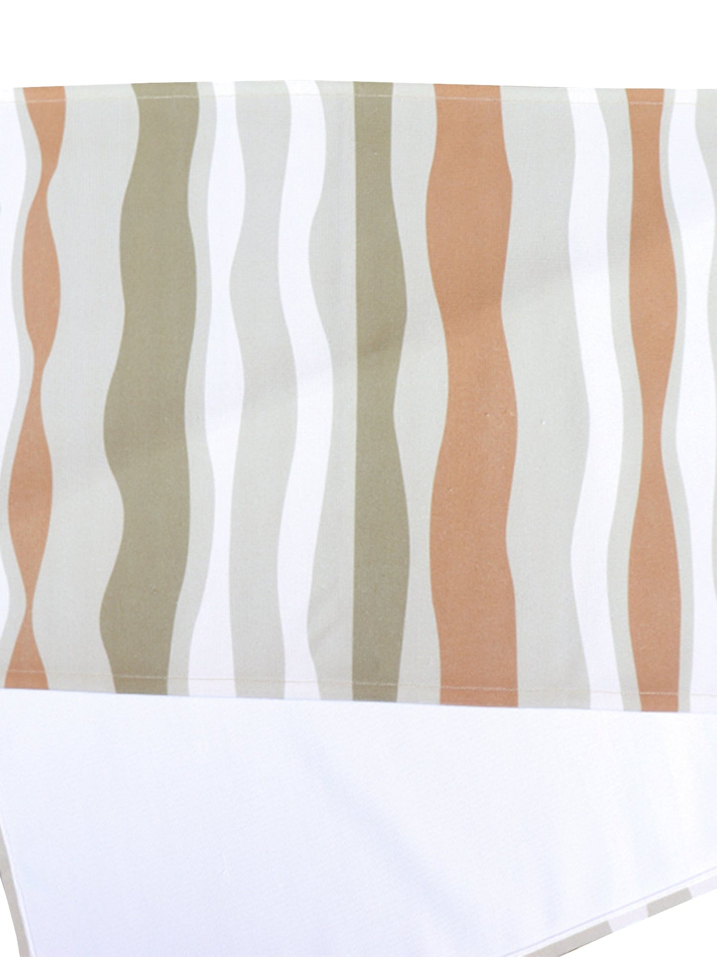 Table Runner Poly Canvas Abstract Striped Beige And Brown - 12" X 84"