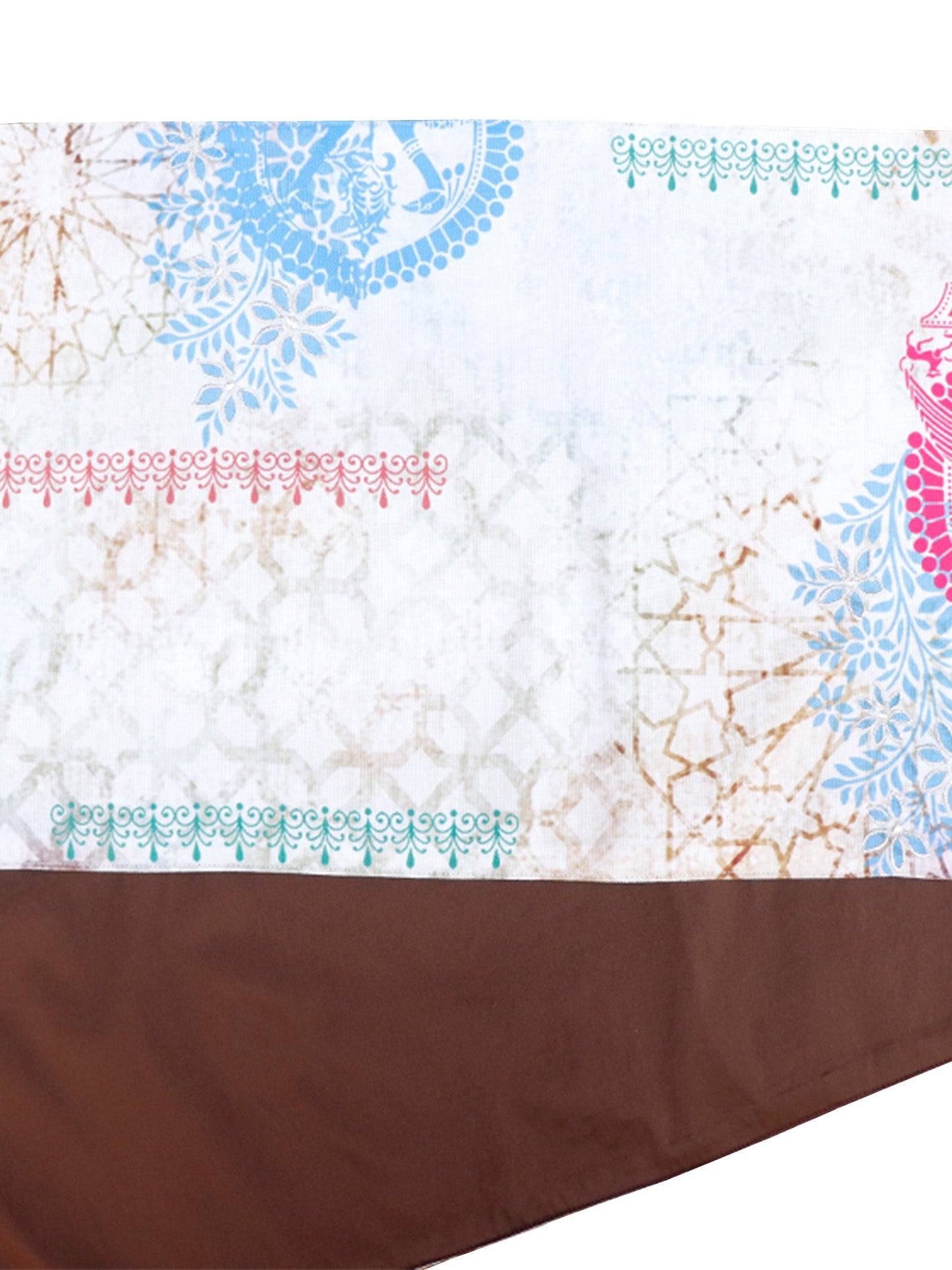 Table Runner Poly Canvas Abstract Jaipur Print With Embroidery Multi - 12" X 84"