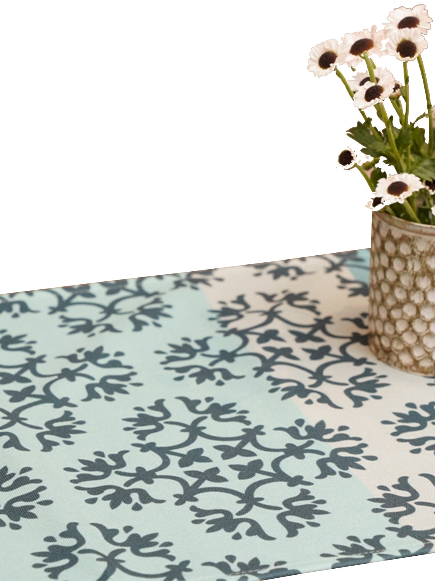 Table Runner Poly Canvas Turquoise Turquoise Blue - 12" X 84"