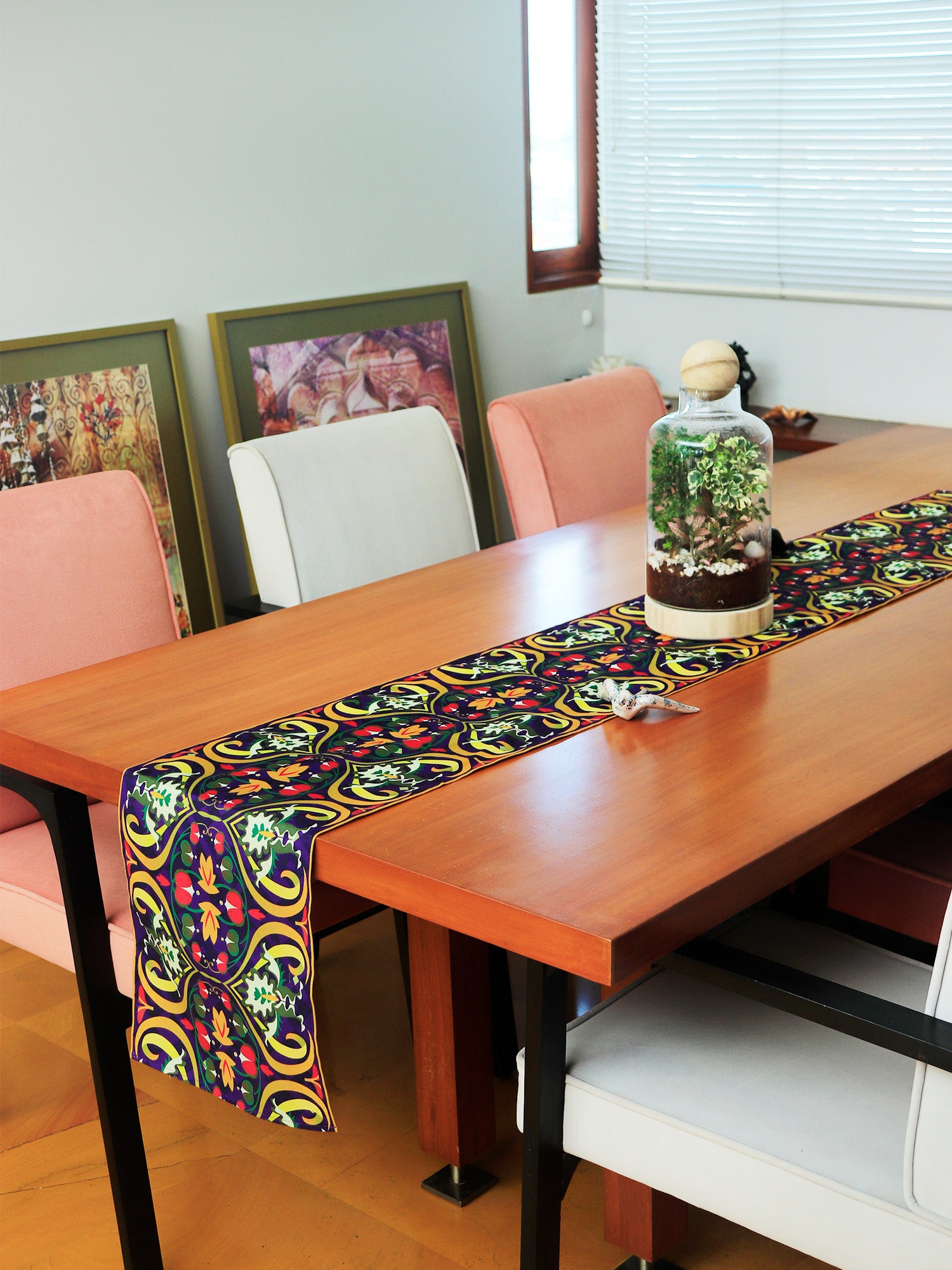 Table Runner Abstract Digital print Green - 12" X 84"