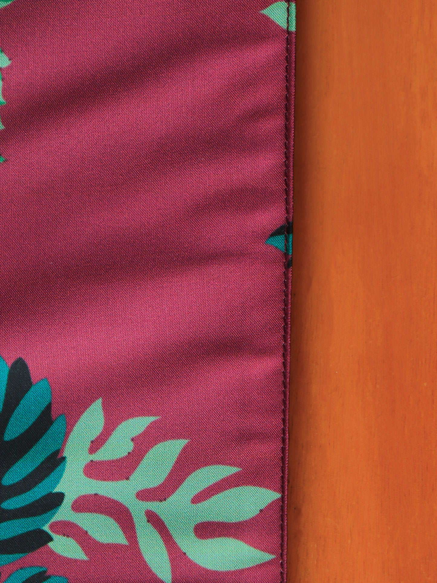 Table Runner Floral Digital Print Maroon - 12" X 84"