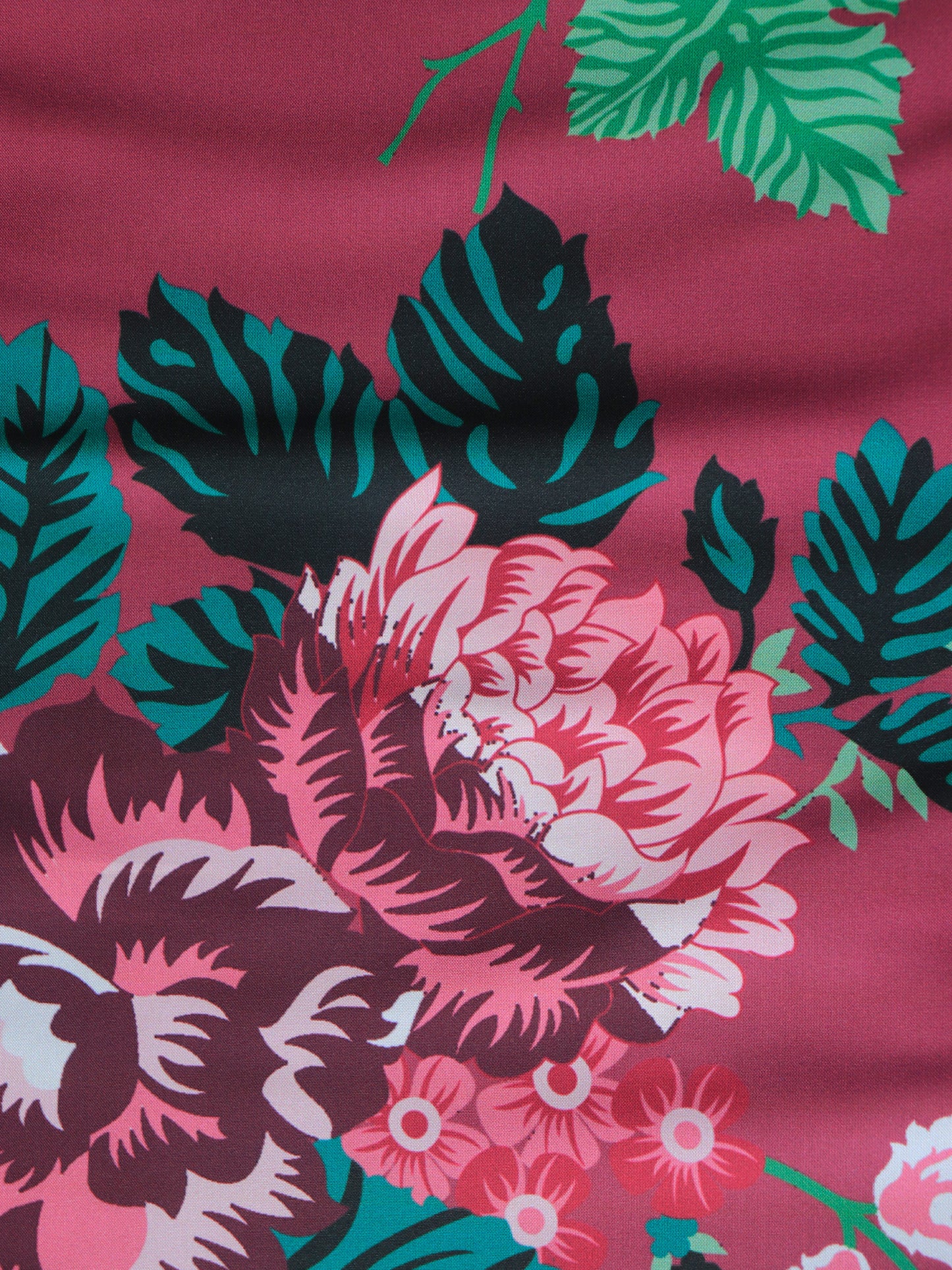Table Runner Floral Digital Print Maroon - 12" X 84"