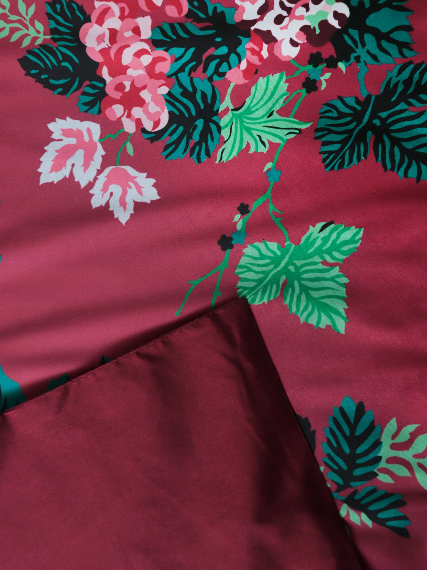 Table Runner Floral Digital Print Maroon - 12" X 84"