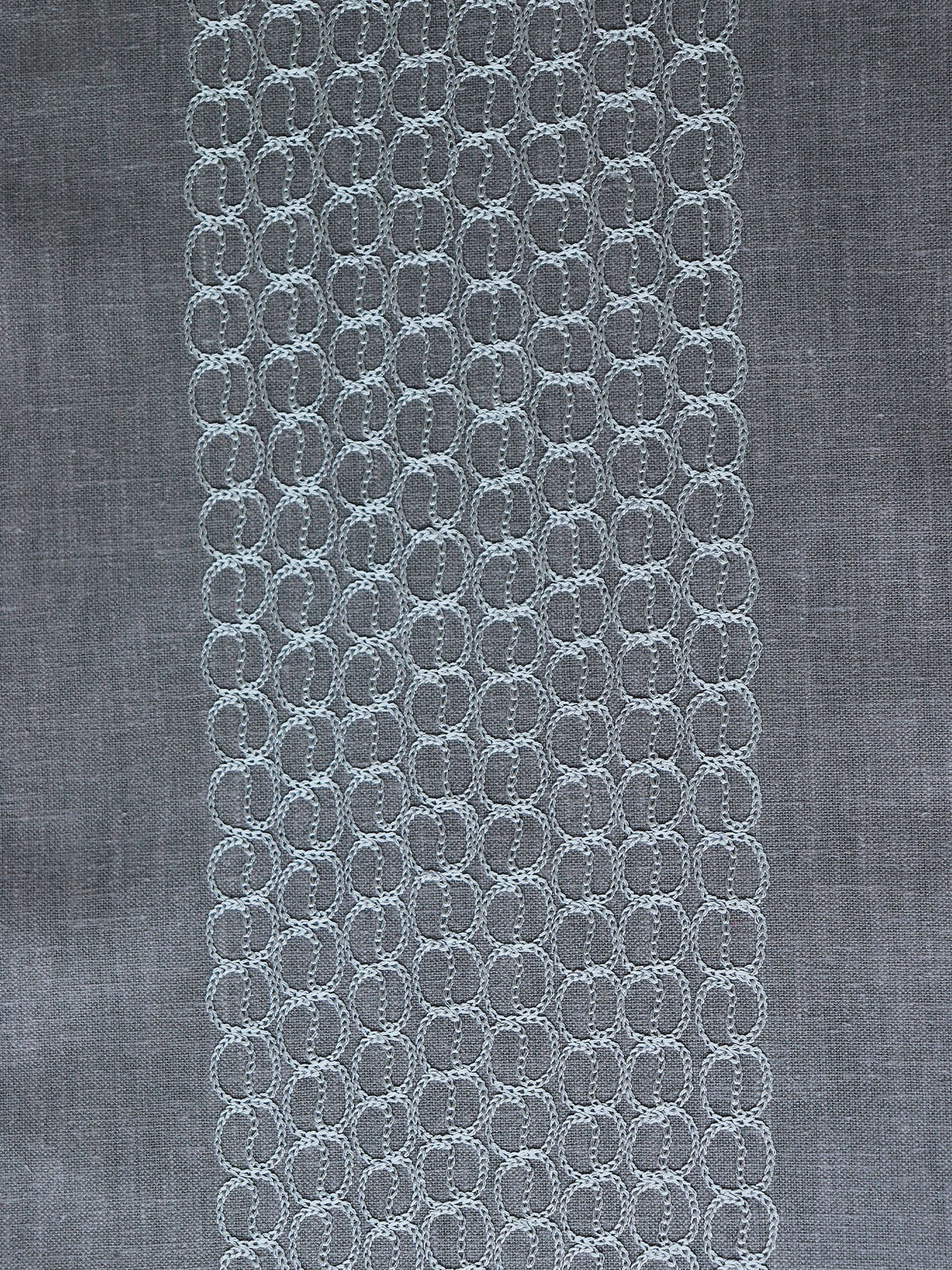 Table Runner Embroidered Grey - 12" X 84"