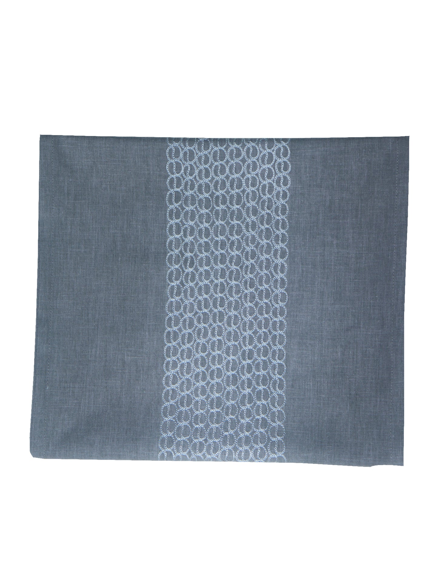 Table Runner Embroidered Grey - 12" X 84"