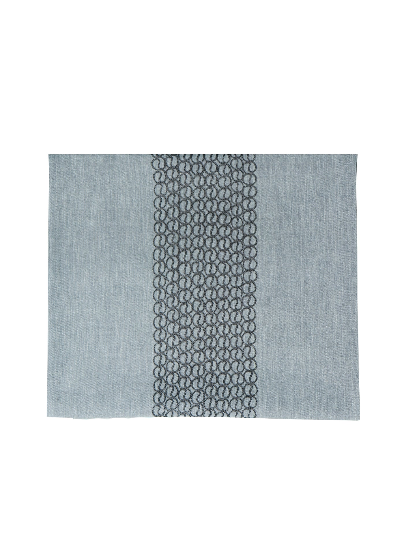 Table Runner Embroidered Grey - 12" X 84"