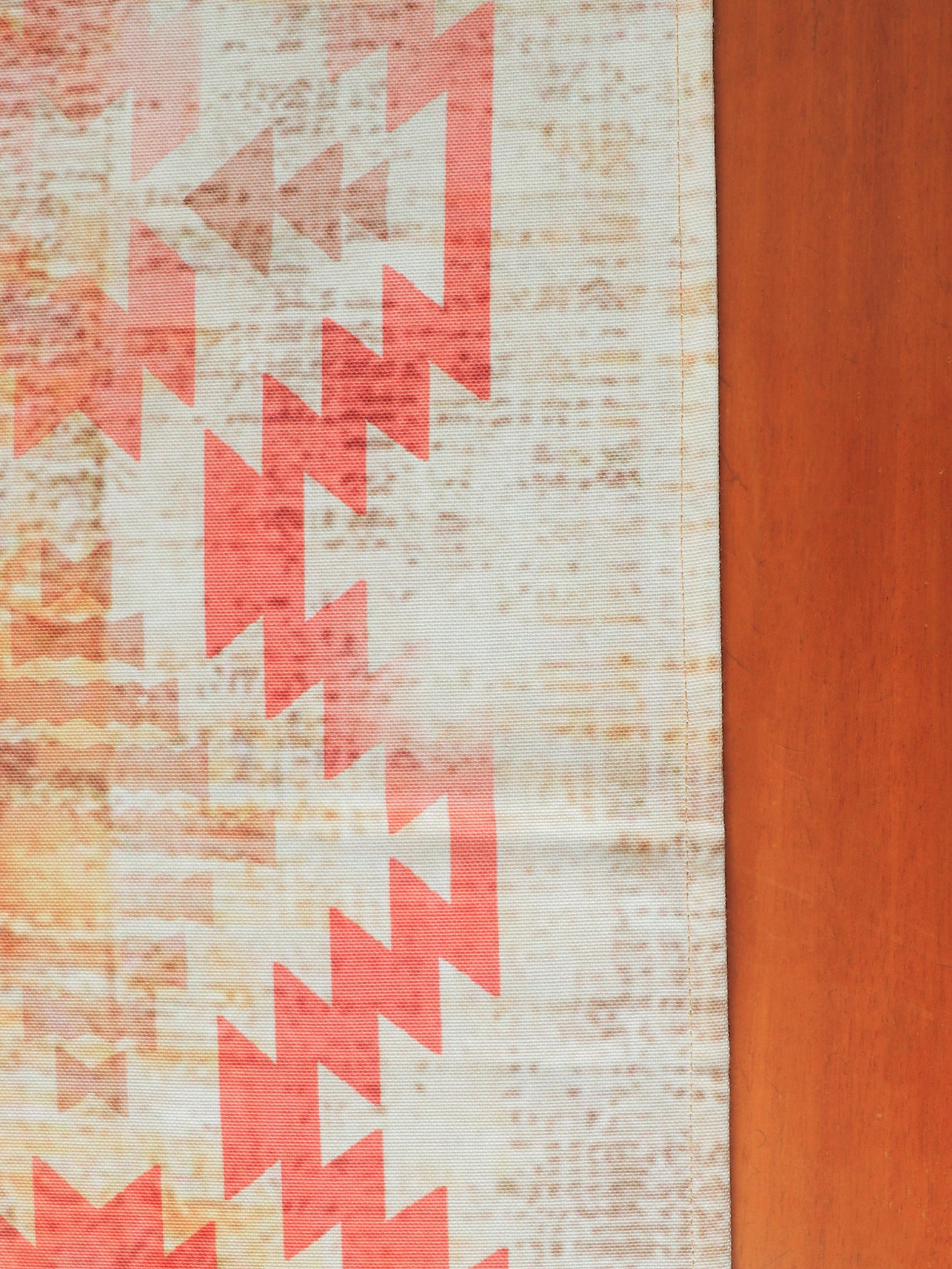 Table Runner Polycanvas Abstract Print Beige - 12" x 84"