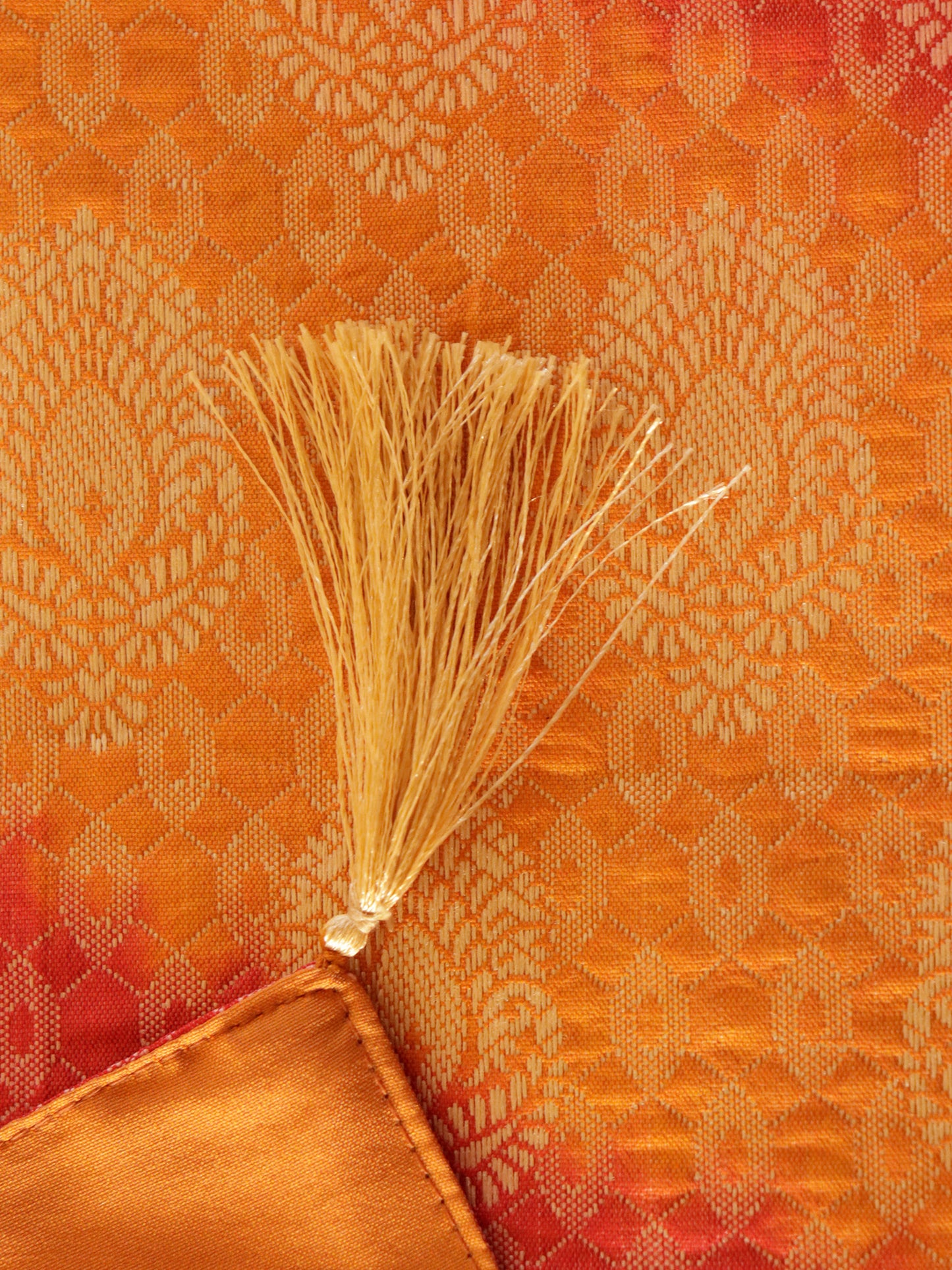 Table Runner Banarasi Brocade with Tassels | Multi - 12in X 84in