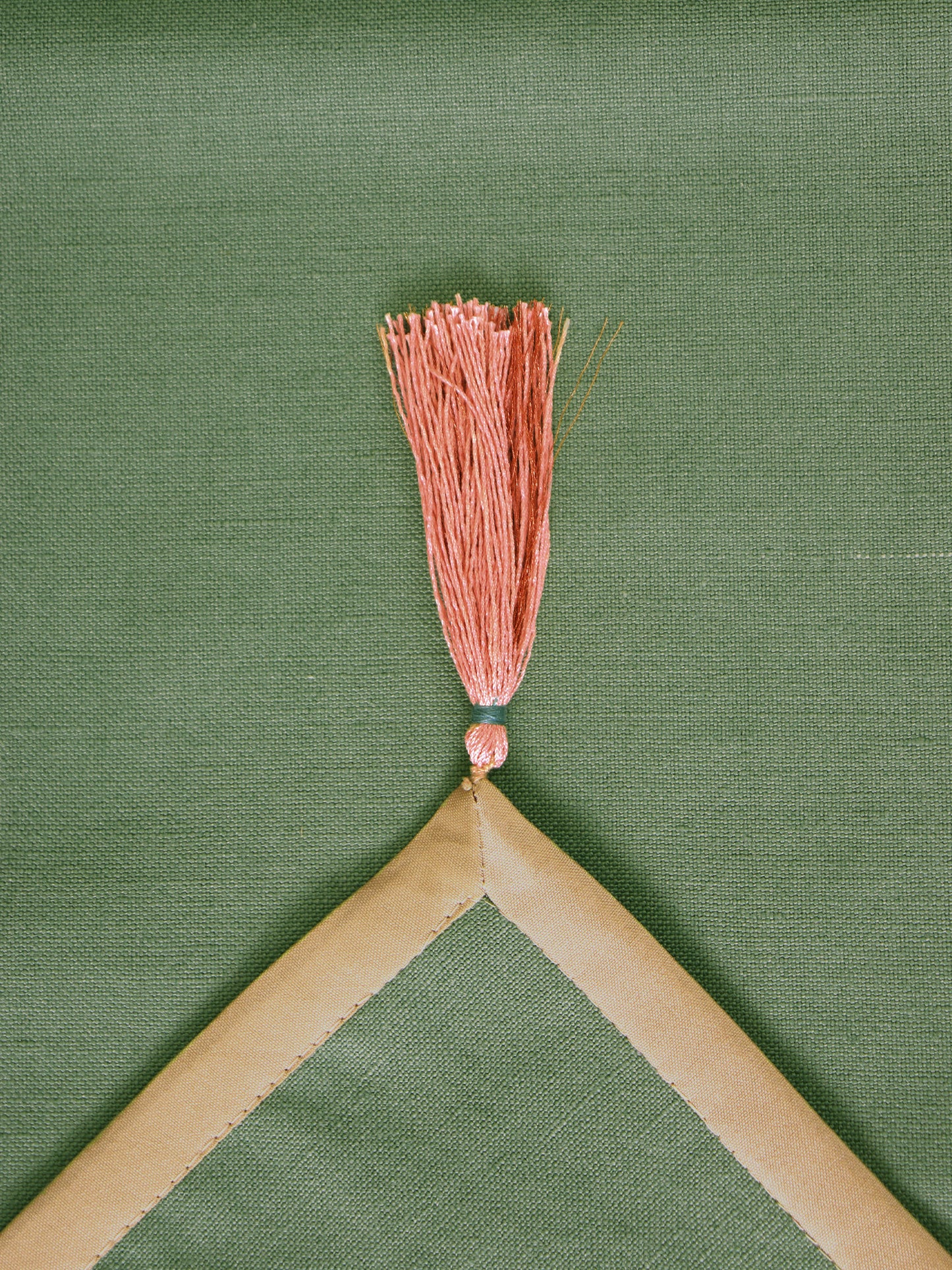 Table Runner for 4/6 seater Cotton Poly Blend with Tassels Green - 12in x 84in