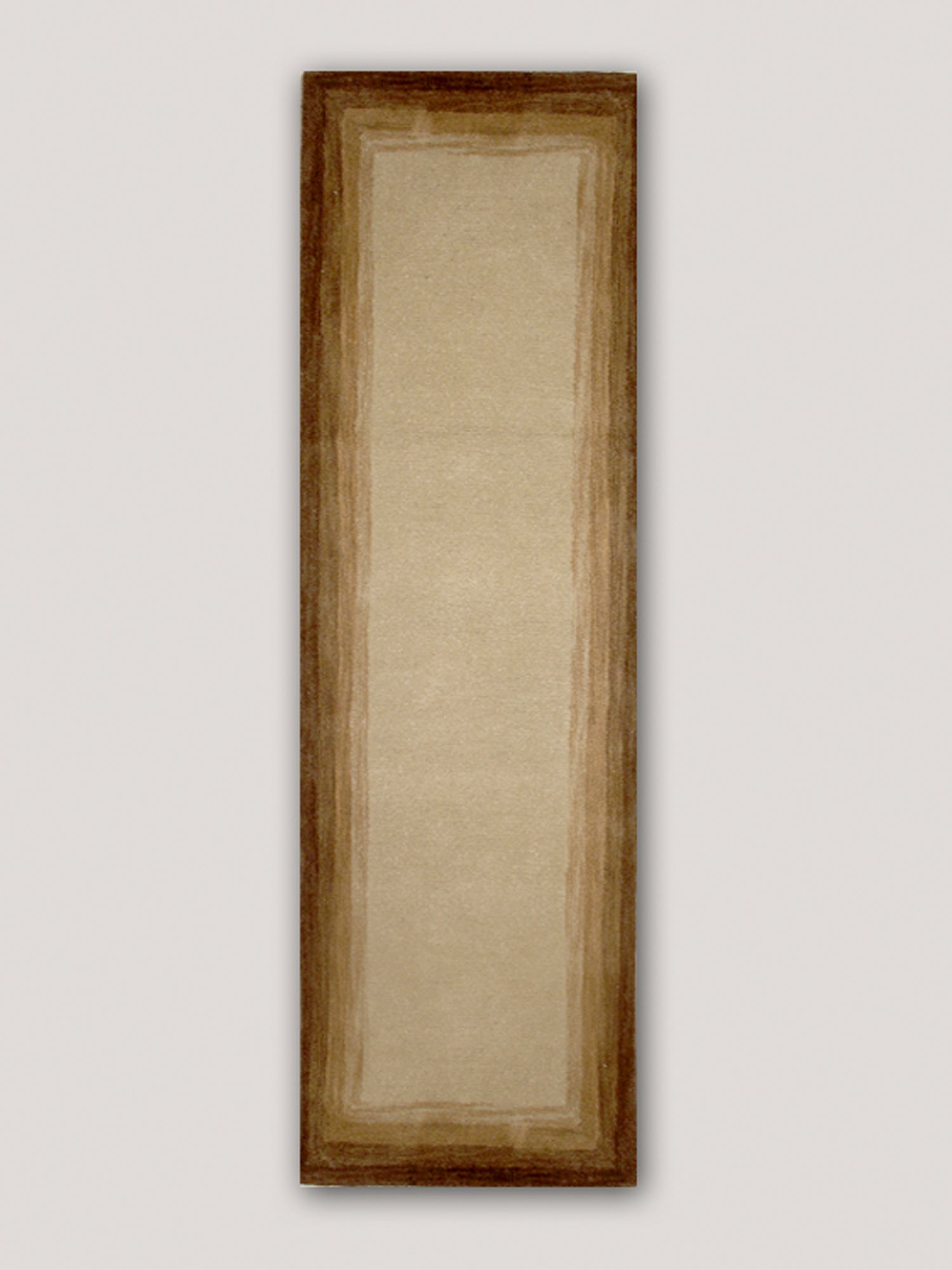 Carpet Hand Tufted 100% Woollen Ombre Bordered Brown - 2.5ft X 8ft