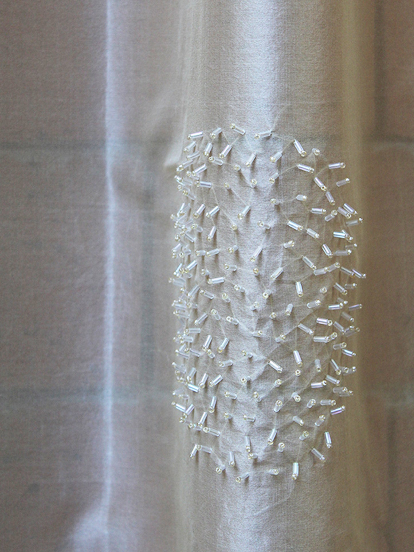 Door Semi-Sheer Door Curtain Single Curtain-52" X 90" (Motif, Gold)