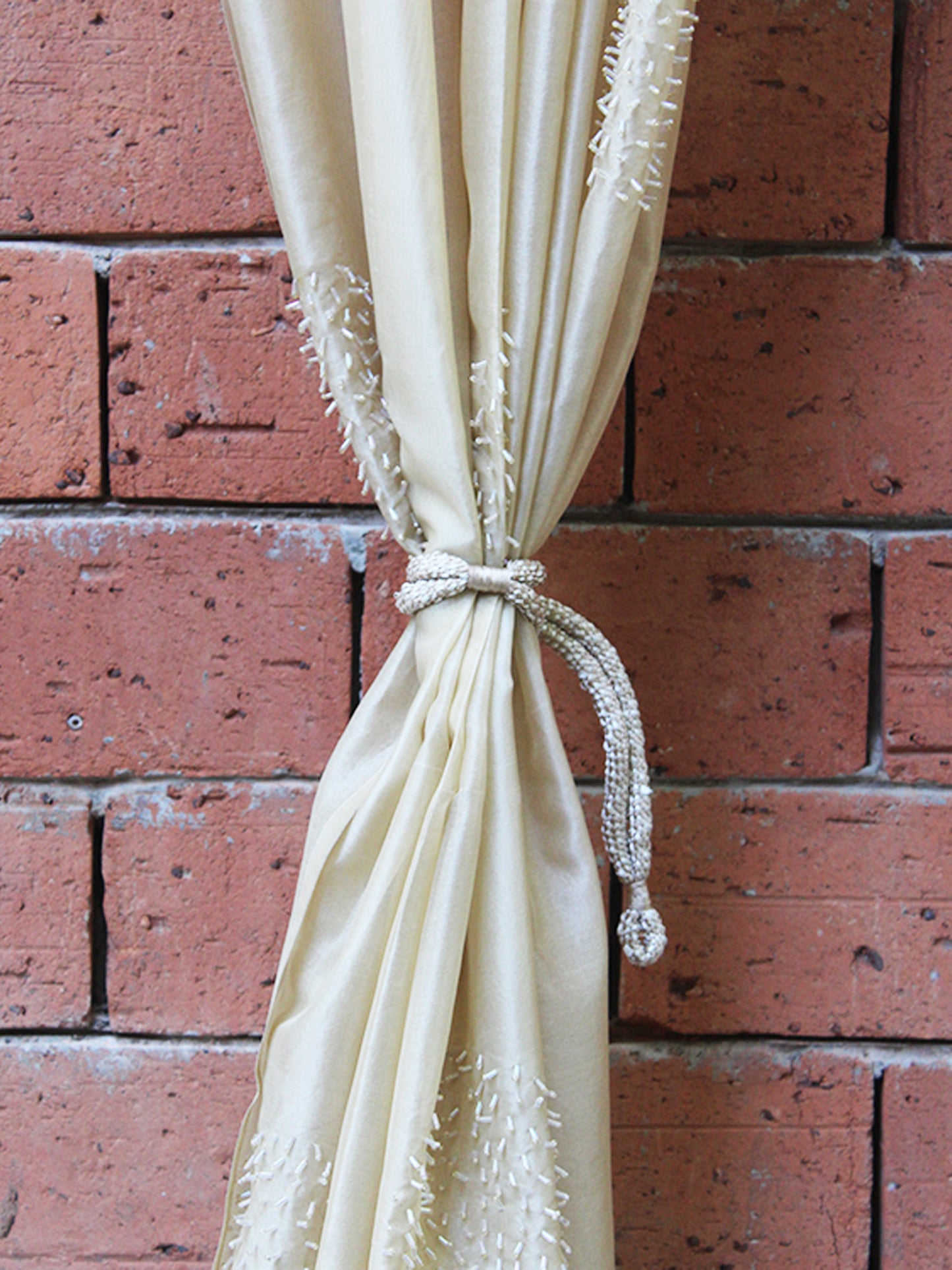Door Semi-Sheer Door Curtain Single Curtain-52" X 90" (Motif, Gold)