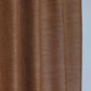 closeup of set of 2 curtains in self textured ochre brown color with eyelet - 7feet, 54x84 feet