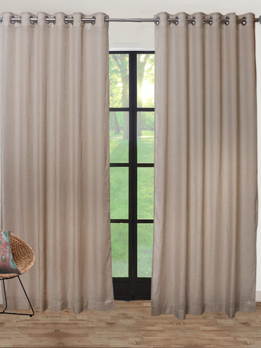 door sheer curtain with eyelet in golden cream color with 54x84in size