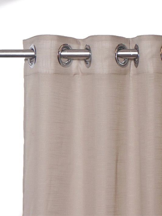 clsoe up of eyelet of sheer curtain in golden cream color with 54x84in size