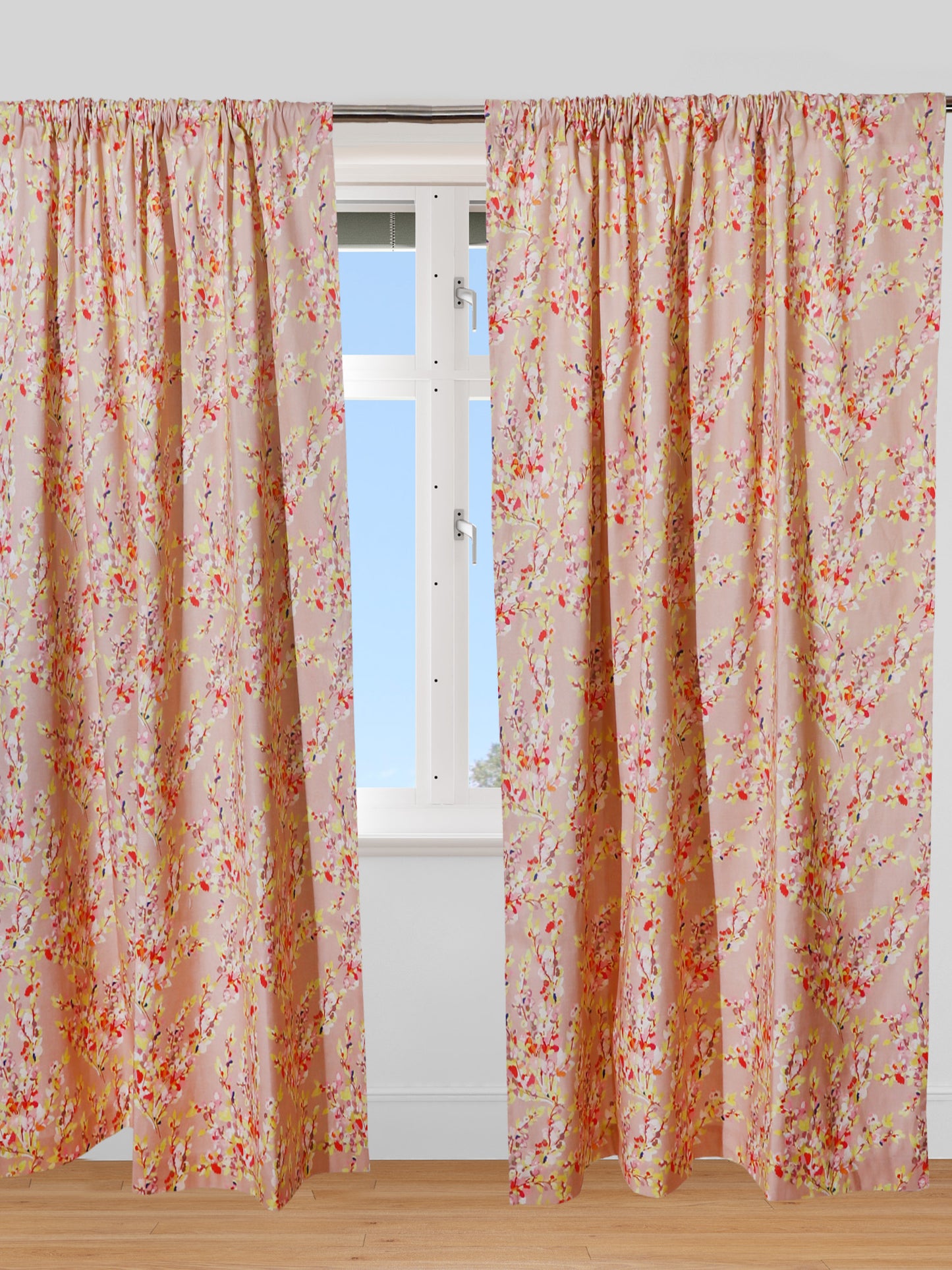 Door Curtain Cotton Blend Floral Digital Print Multi - 50" X 84"