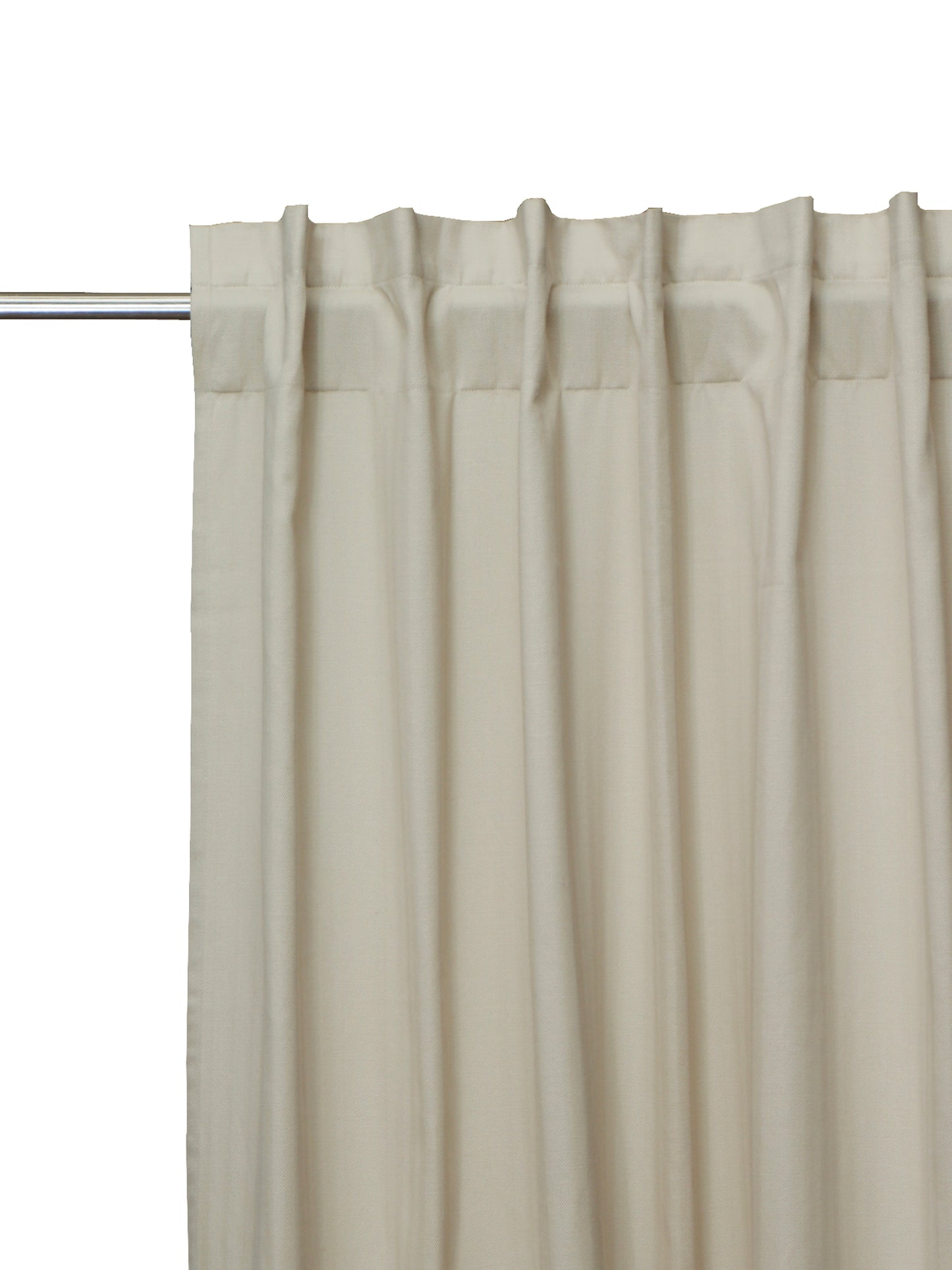 Curtain Cotton Blend Hidden Loop Self Textured Off White - 52" x 90"
