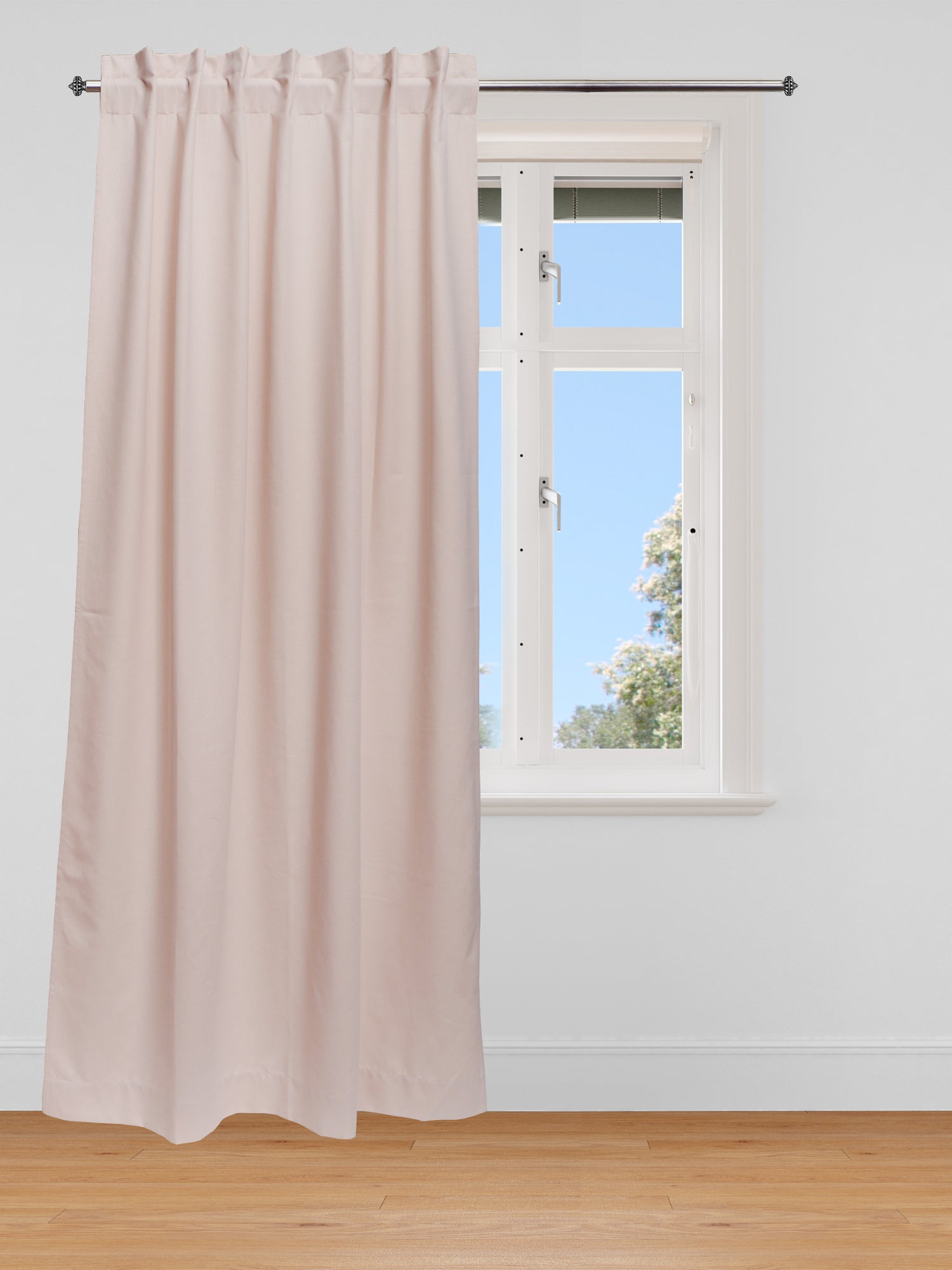Curtain Cotton Blend Hidden Loop Plain Light Pink - 52" x 90"