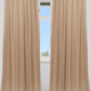 Set of 2, door curtains with embroidery with rod pocket in beige, 7.5 feet - 52x90 inch