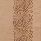 closeup of embroidered door curtains with rod pocket in beige, 7.5 feet - 52x90 inch