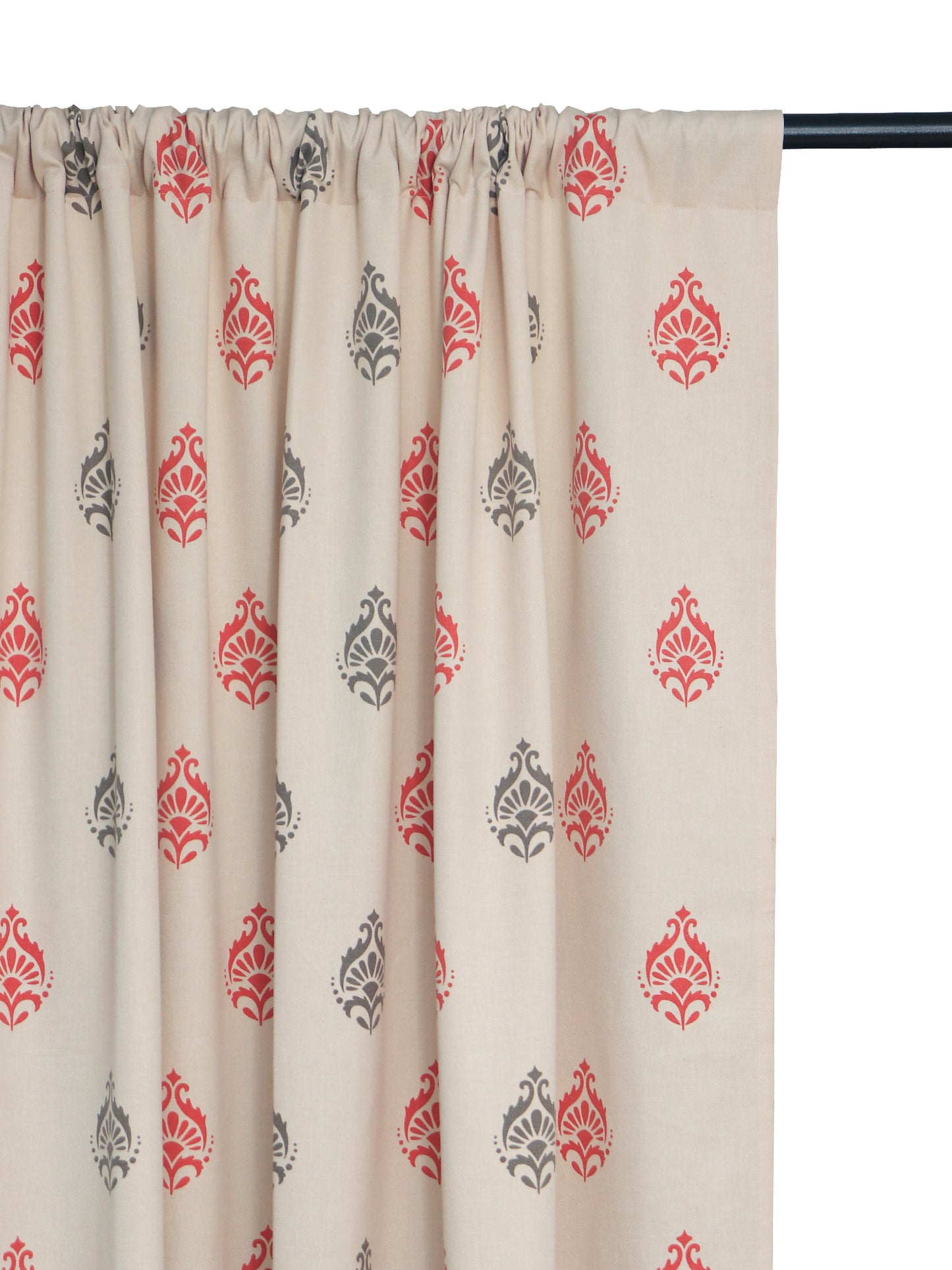 Door Curtain Screen Printed Motif Peach - 52" X 90"