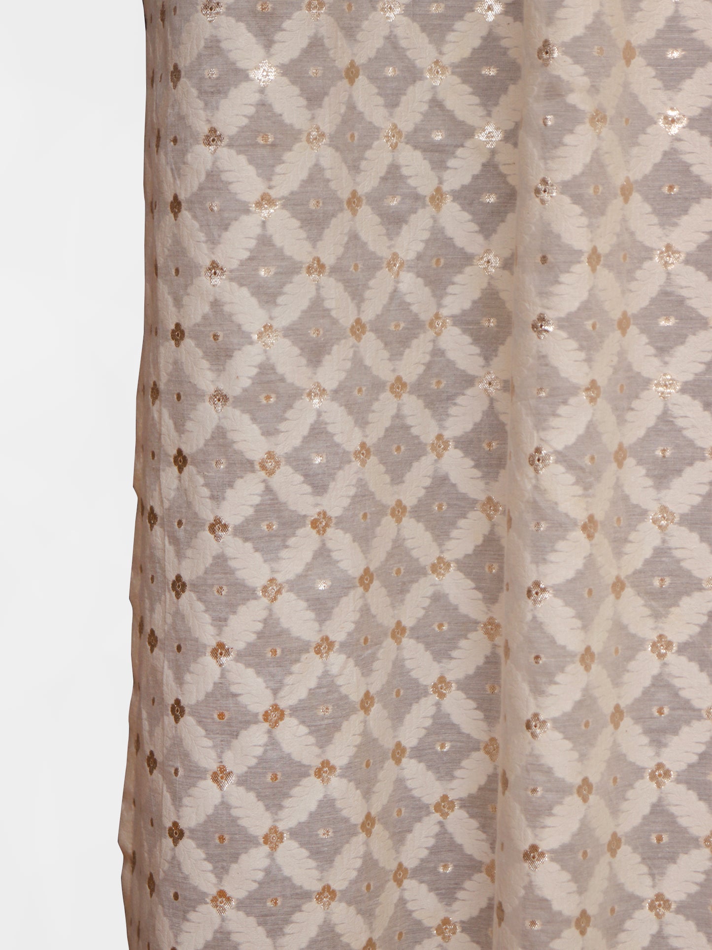 Transparent Sheer Floral Banarasi Brocade Gold- 42"x 84"
