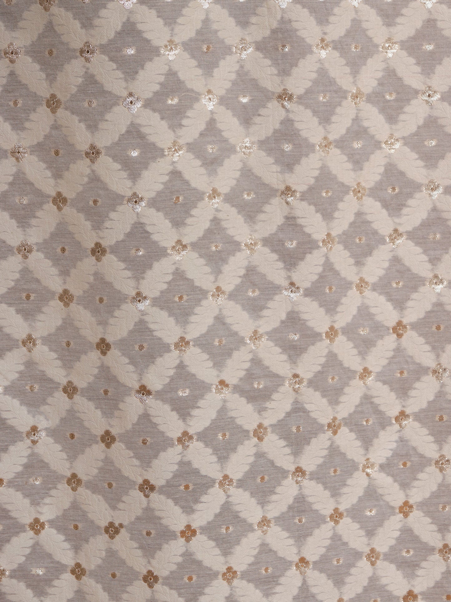 Transparent Sheer Floral Banarasi Brocade Gold- 42"x 84"