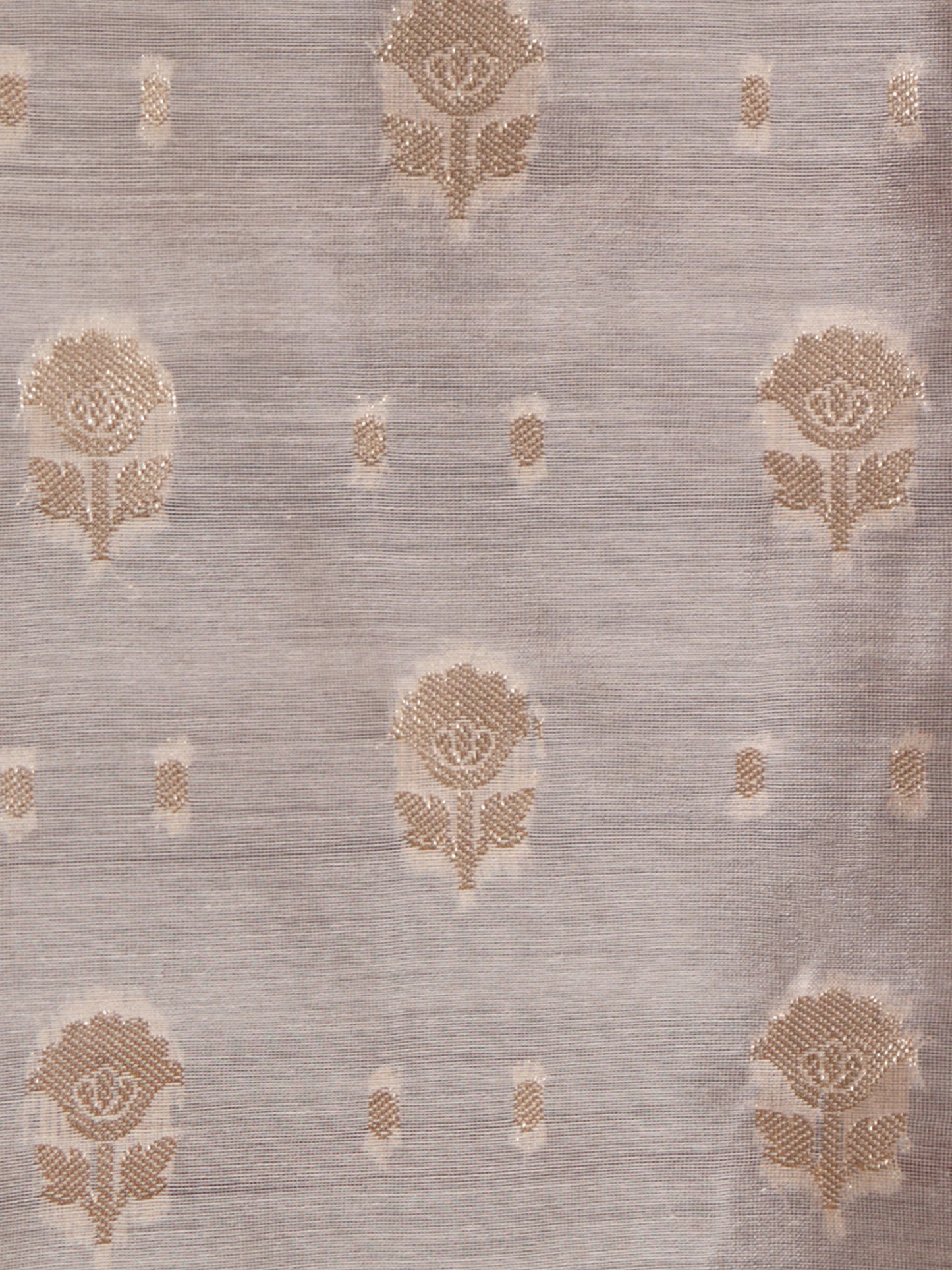 Transparent Sheer Floral Banarasi Brocade Gold - 42" x 84"