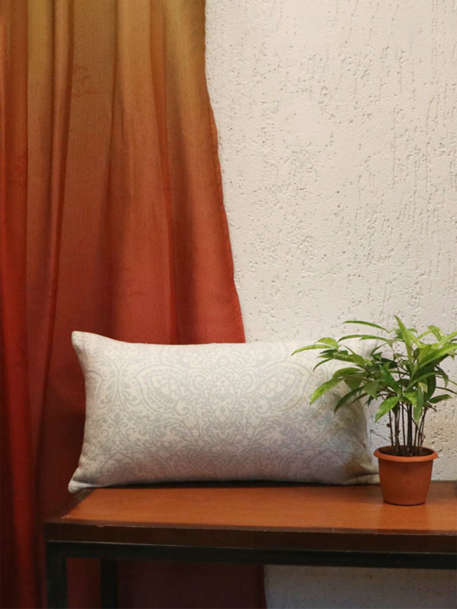 Cushion Cover Solid Textured Jacquard White 12"X 22"