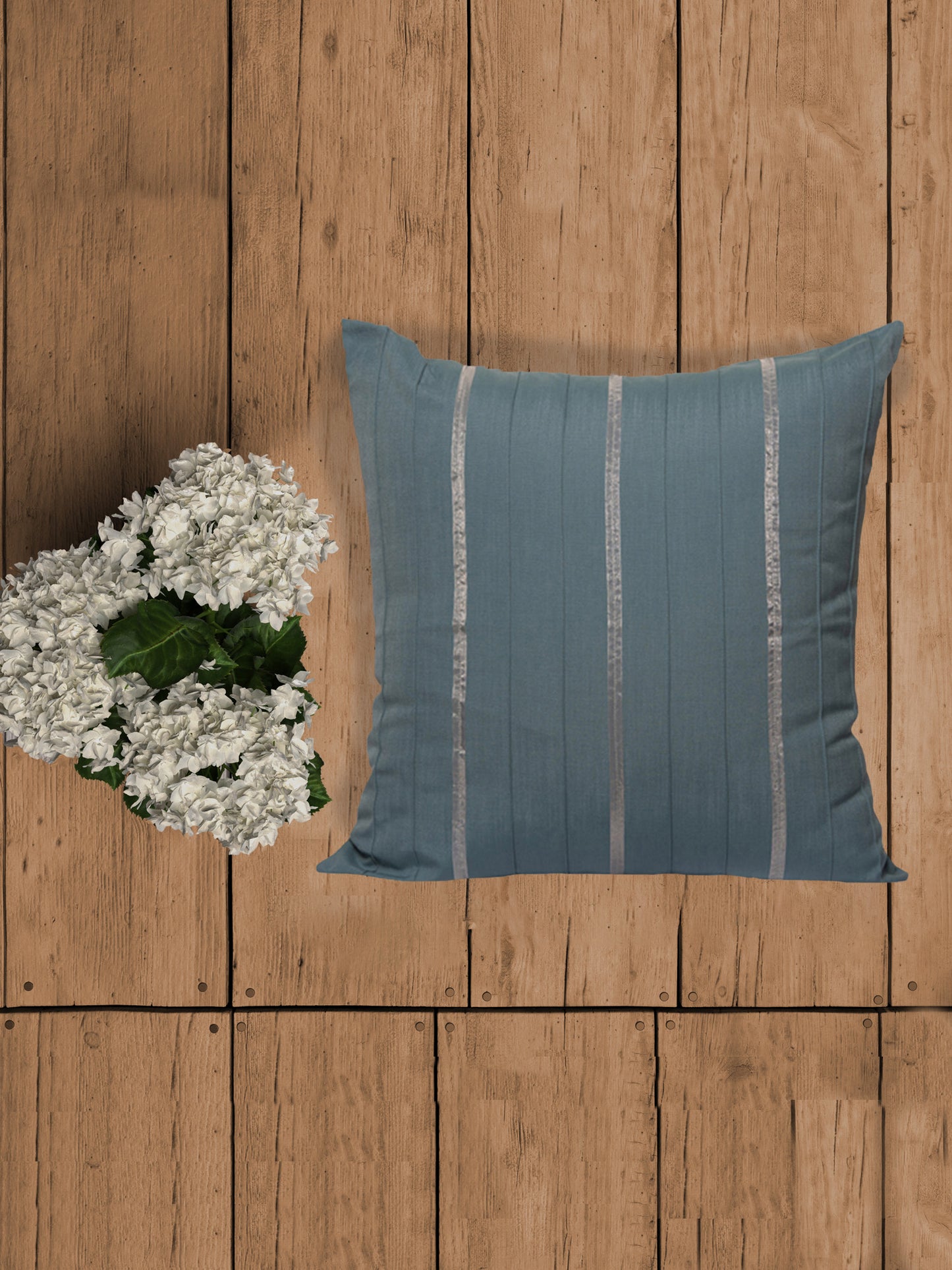 Cushion Cover Solid 100% Polyester Rose Pink/White 24"X24"