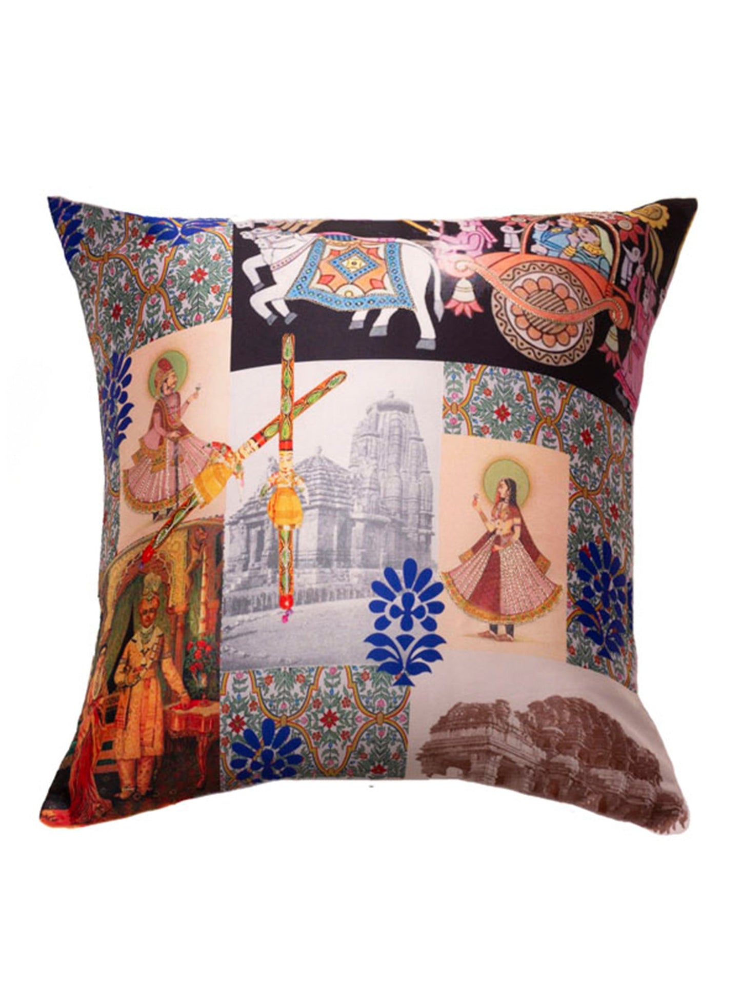 Cushion Cover Mughal Printed Multi - 16"X16"