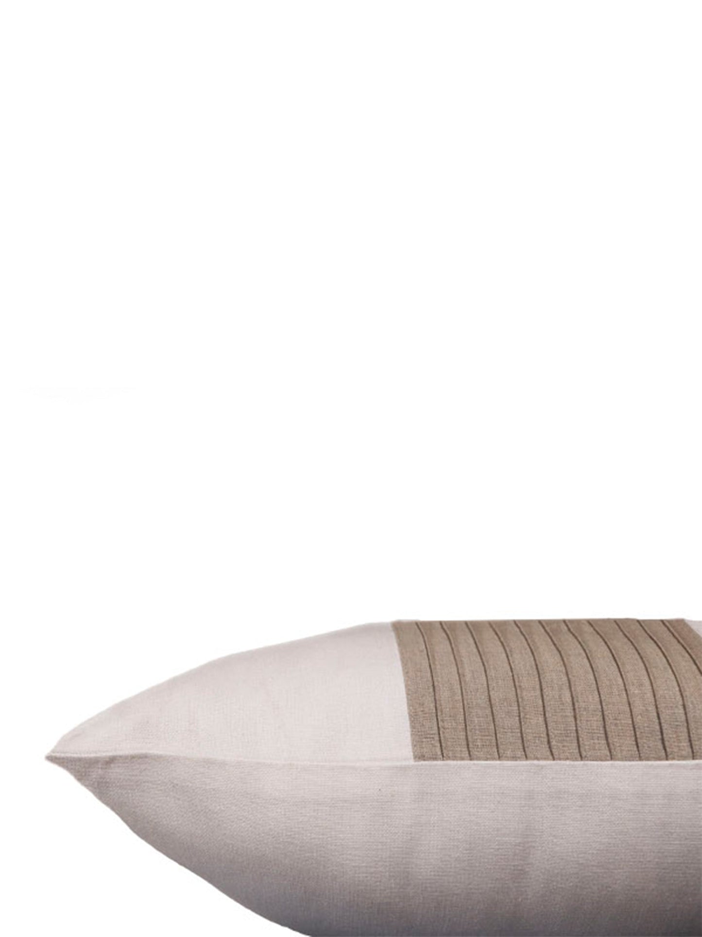 Technique Cushion Cover Cotton Blend Pintuck White Beige - 14" X 19"