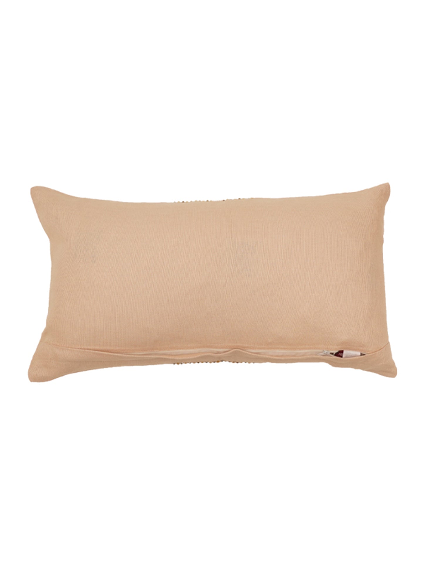 Embroidered Cushion Cover Cotton Sequins Beige - 12" X 22"