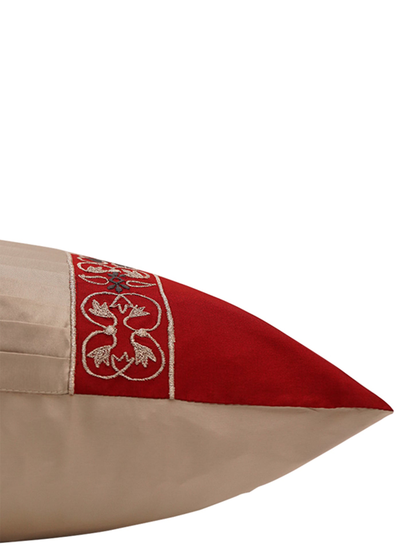 Co-ordinated Embroidered Set of 5 Cushion Cover Velvet Multi Color- 20" X 20", 16" X 16", 12" X 22"