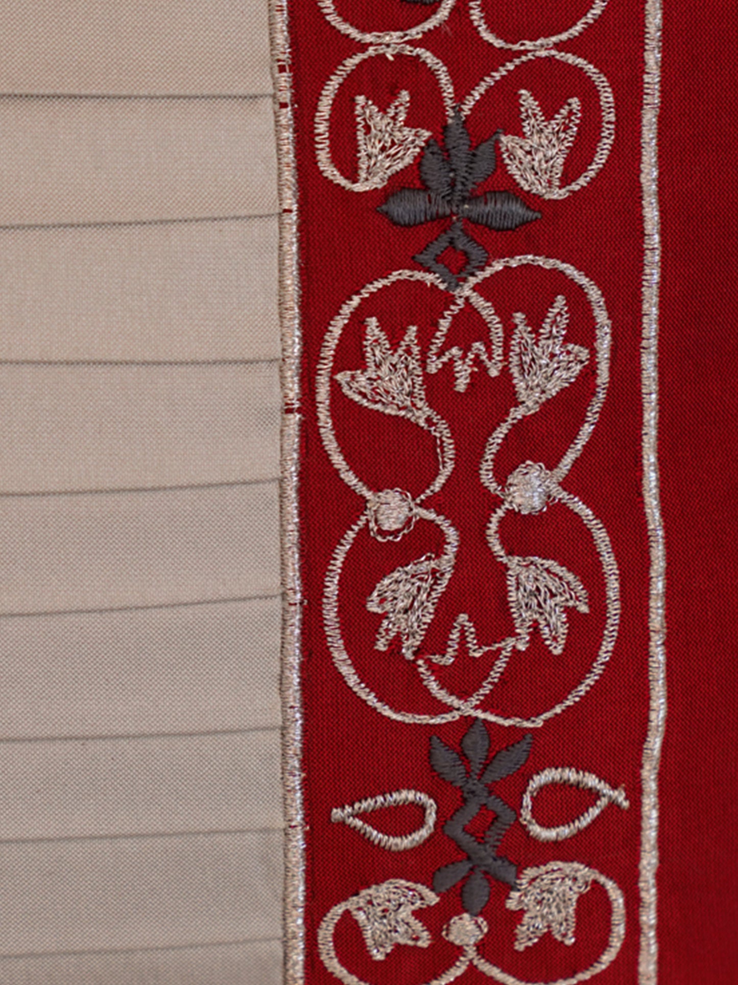 Co-ordinated Embroidered Set of 5 Cushion Cover Velvet Multi Color- 20" X 20", 16" X 16", 12" X 22"