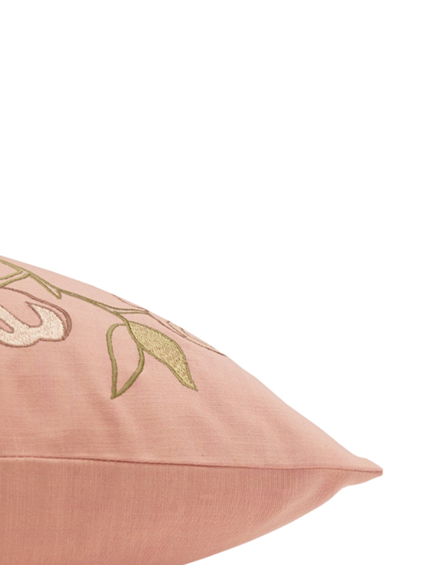 Cushion Cover Polycanvas Embroidered Floral Pink - 20" X 20"