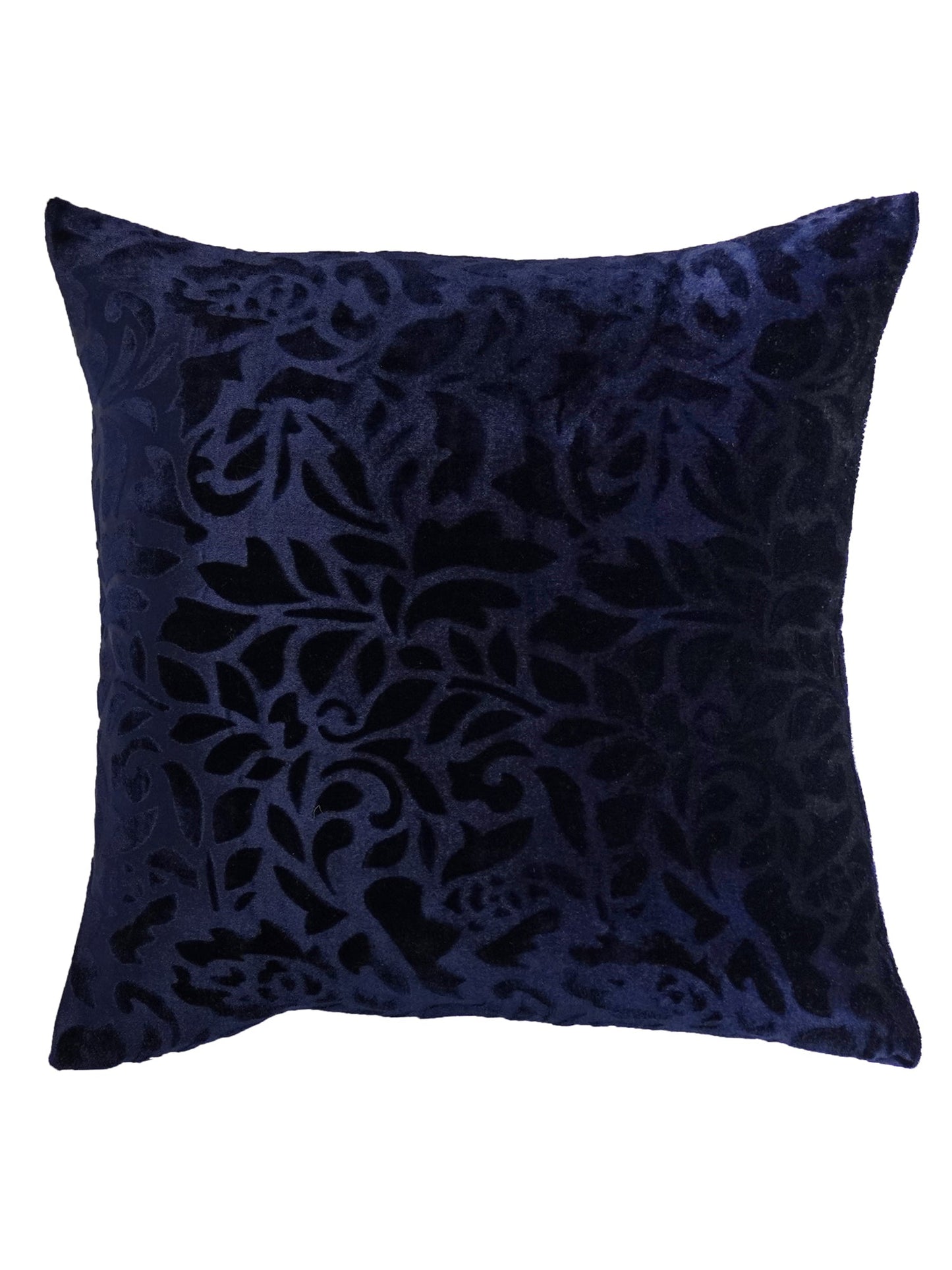 Cushion Cover Velvet Floral Blue - 16" X 16"