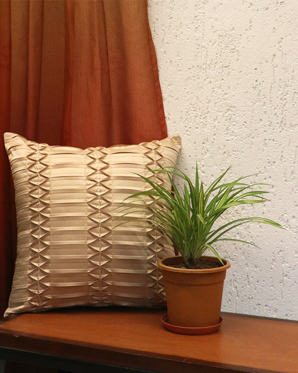 Technique Cushion Cover 100% Polyester Shell Pleated Pink - 16" X 16"