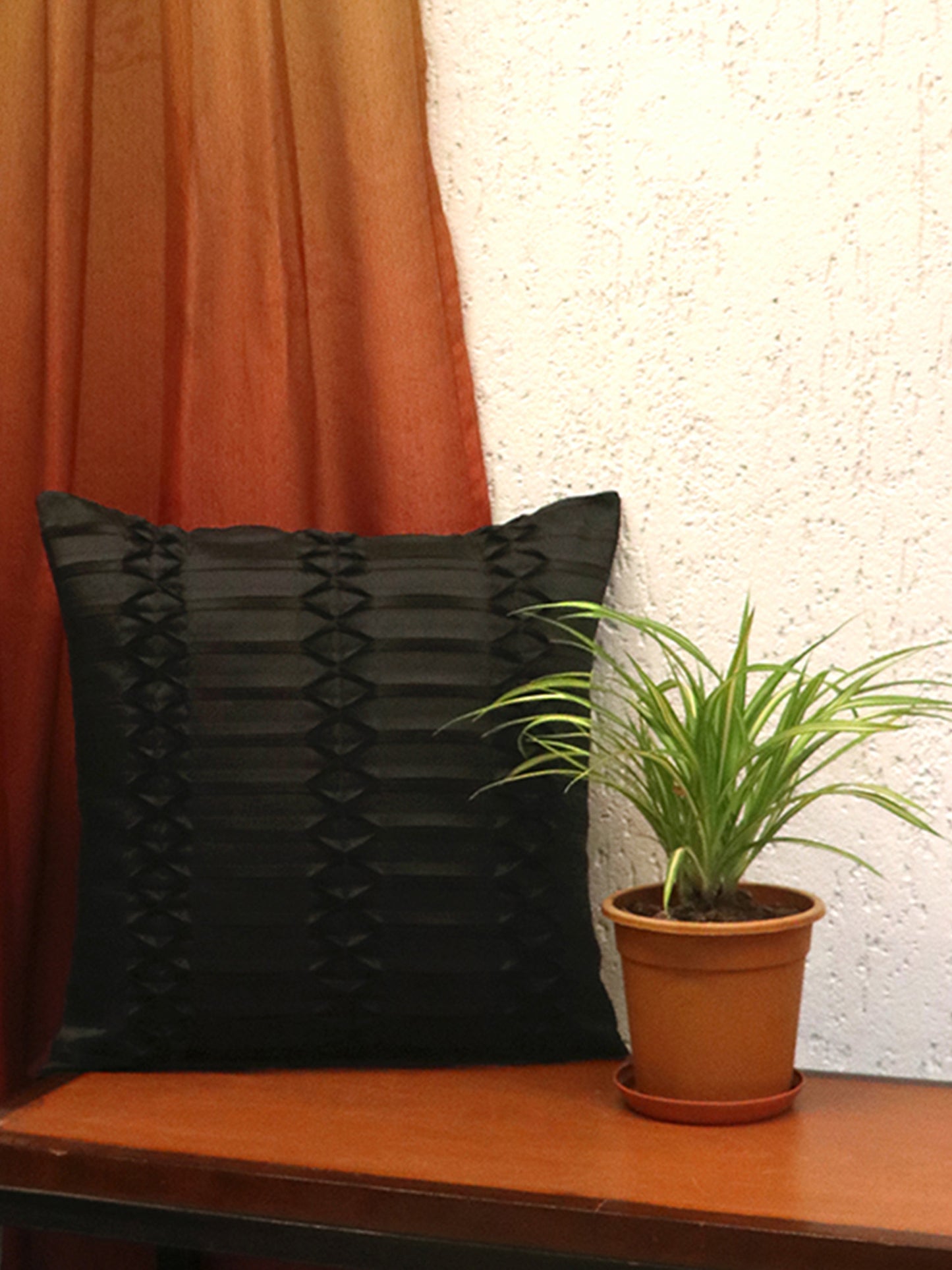 Technique Cushion Cover 100% Polyester Shell Pleated Pink - 16" X 16"