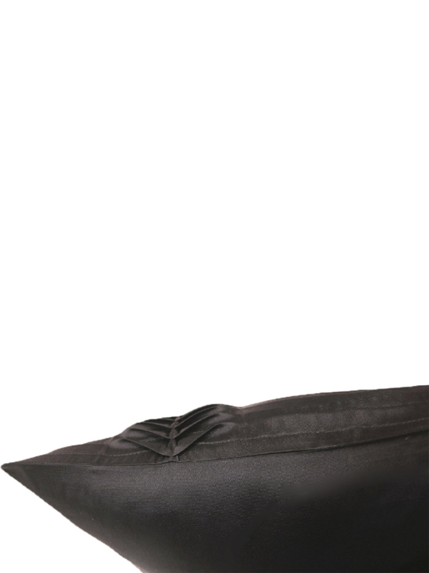 Cushion Cover Set of 3 Polyester Blend Box Pleated And Digital Printed Black - 16" x 16"