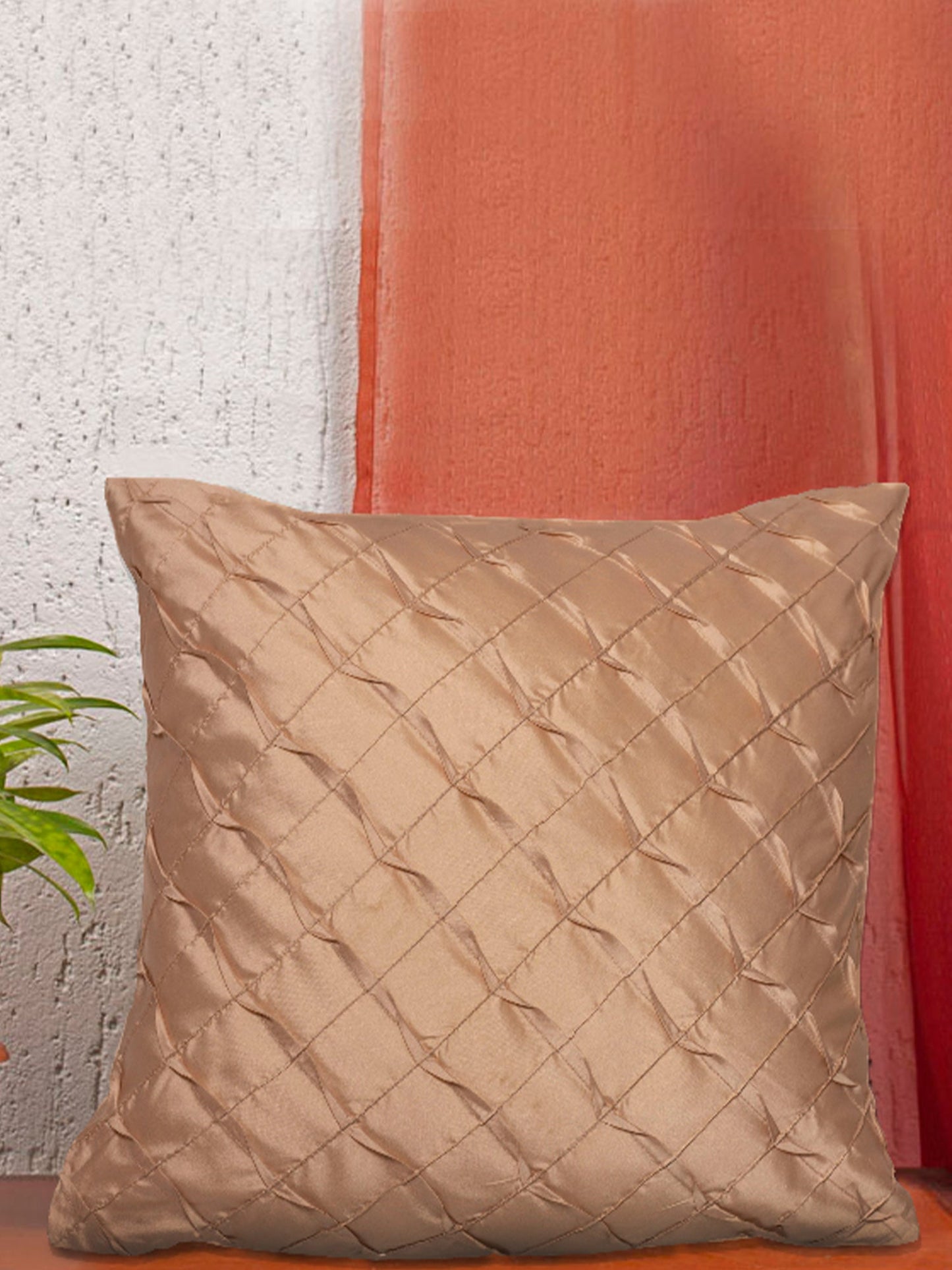 Technique Cushion Cover 100% Polyester Box Pleated Cream - 16" X 16"