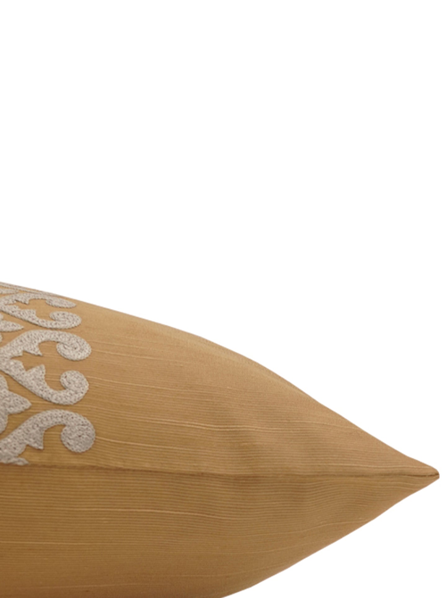 Co-ordinated Cushion Cover Set Of 5 Embroidered, Pintuck Cotton Blend Multi Color - 20" X 20", 16"X 16", 12" X 22"