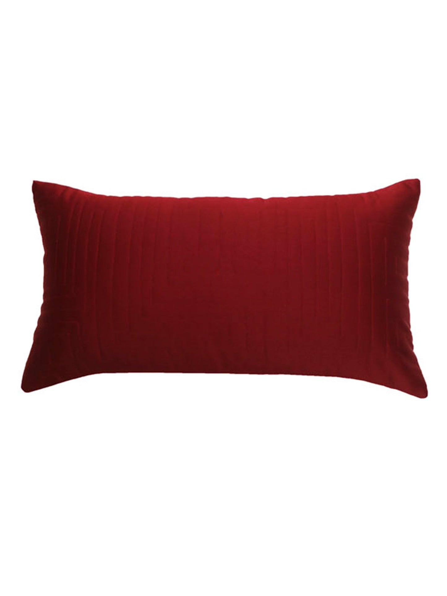 Technique Cushion Cover 100% Polyester Quilted Maroon - 12" X 22"