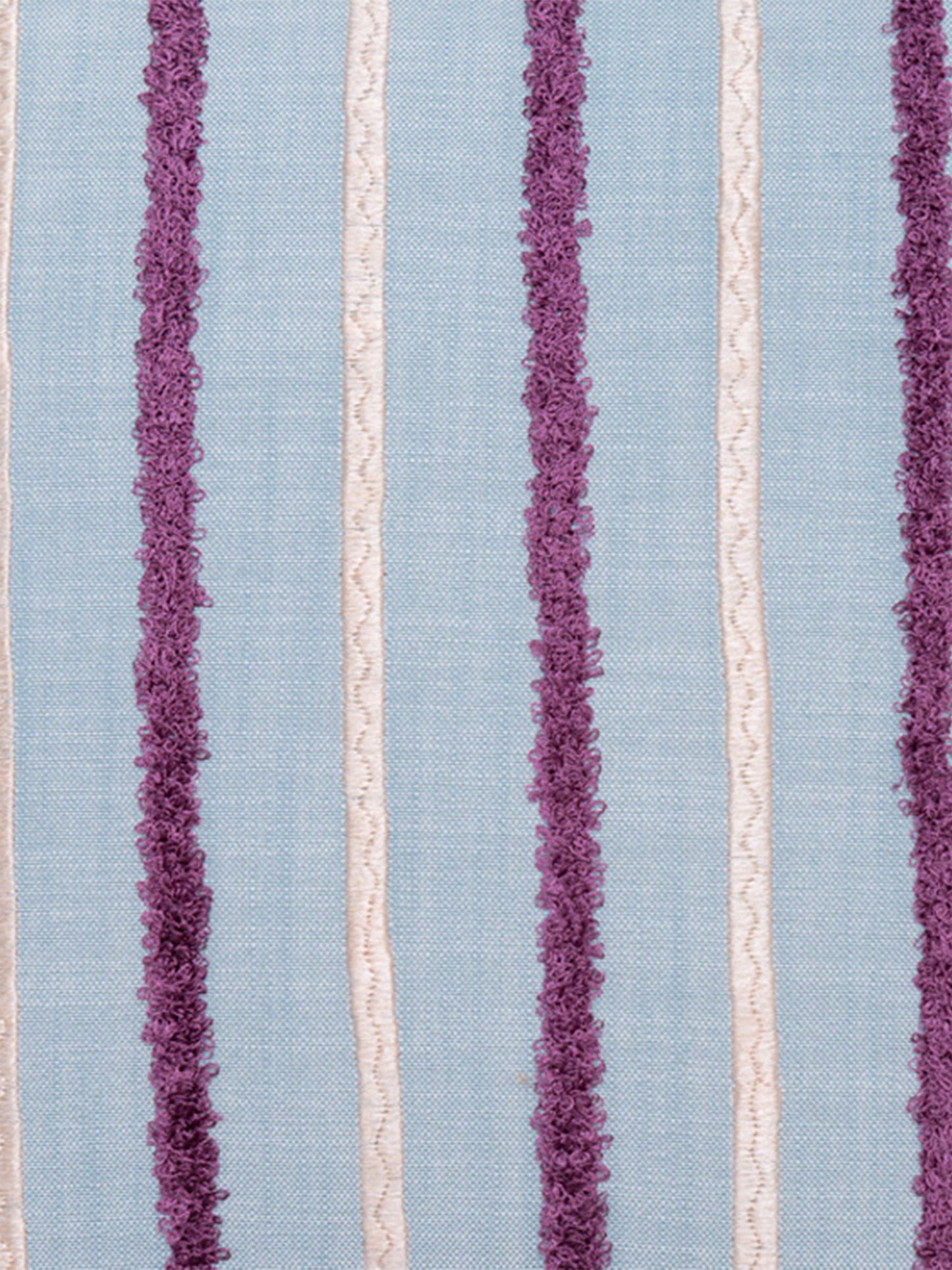 Embroidered Cushion Cover Cotton Blend Striped Light Blue - 16"X16"